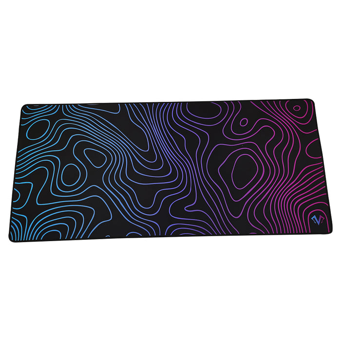 Black RGB Wave XXL Oversized Mousepad Desk Mat for Gaming Ultra Thick