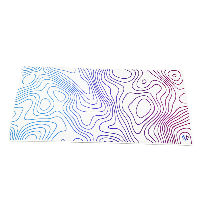 White RGB Wave XXL Oversized Mousepad Desk Mat for Gaming Ultra Thick