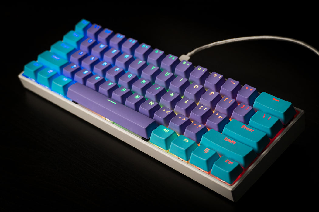 VEN Mini [Purple and Blue] - Wireless Hot Swappable 61 Key 3-Pin Mechanical Keyboard