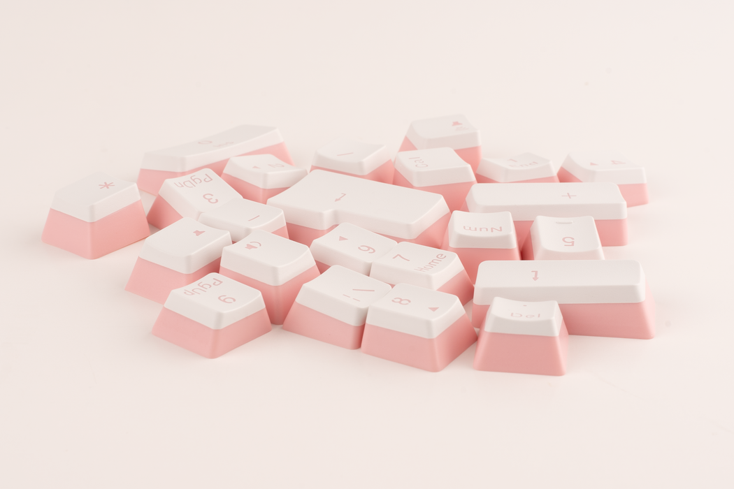 Pink & White Pudding PBT Keycaps