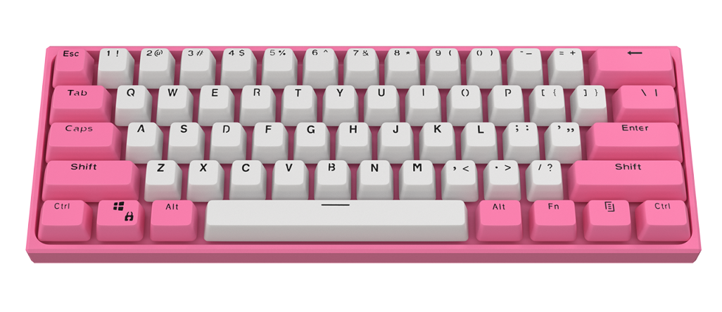 VEN Mini [Pink and White] - Wireless Hot Swappable 61 Key 3-Pin Mechanical Keyboard