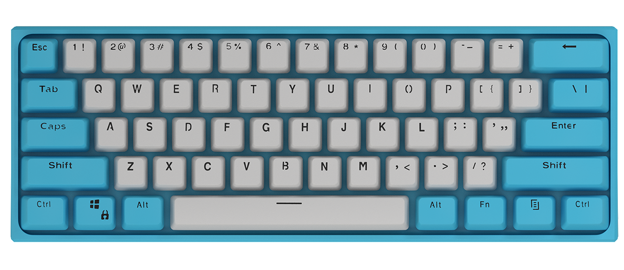 VEN Mini [Blue and White] - Wireless Hot Swappable 61 Key 3-Pin Mechanical Keyboard