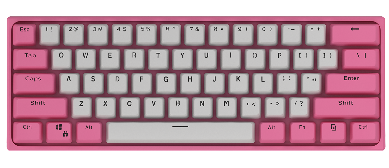 VEN Mini [Pink and White] - Wireless Hot Swappable 61 Key 3-Pin Mechanical Keyboard