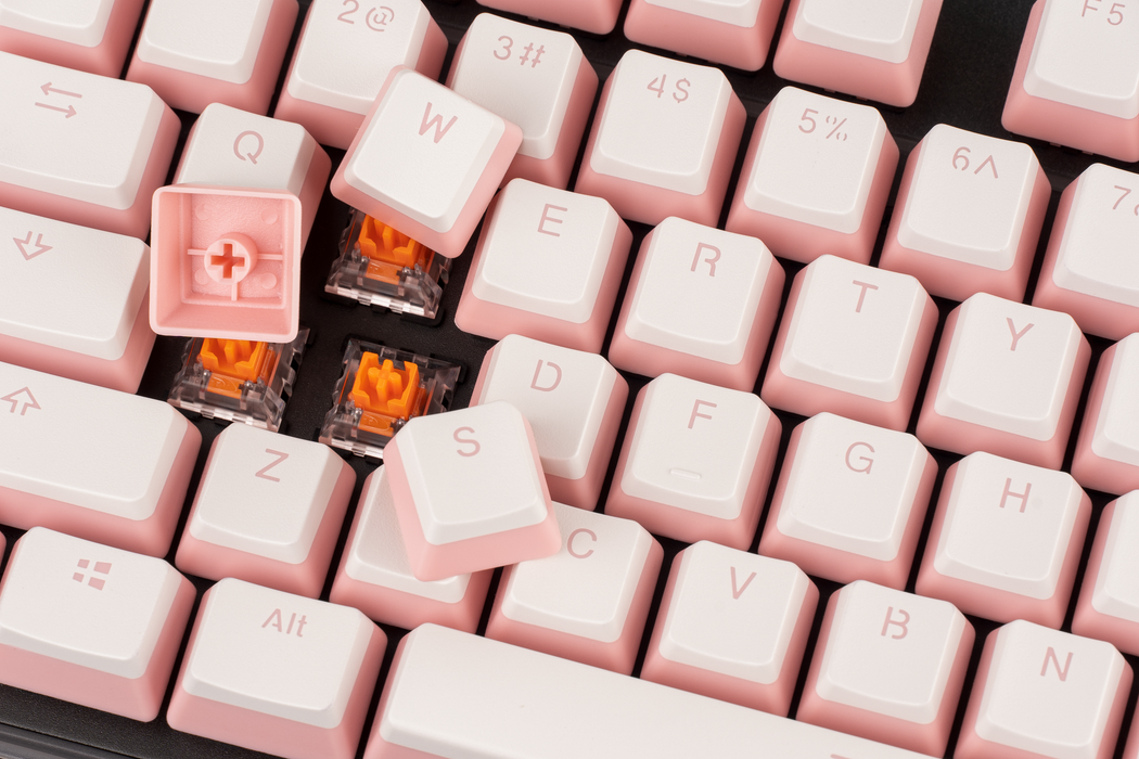 Pink & White Pudding PBT Keycaps